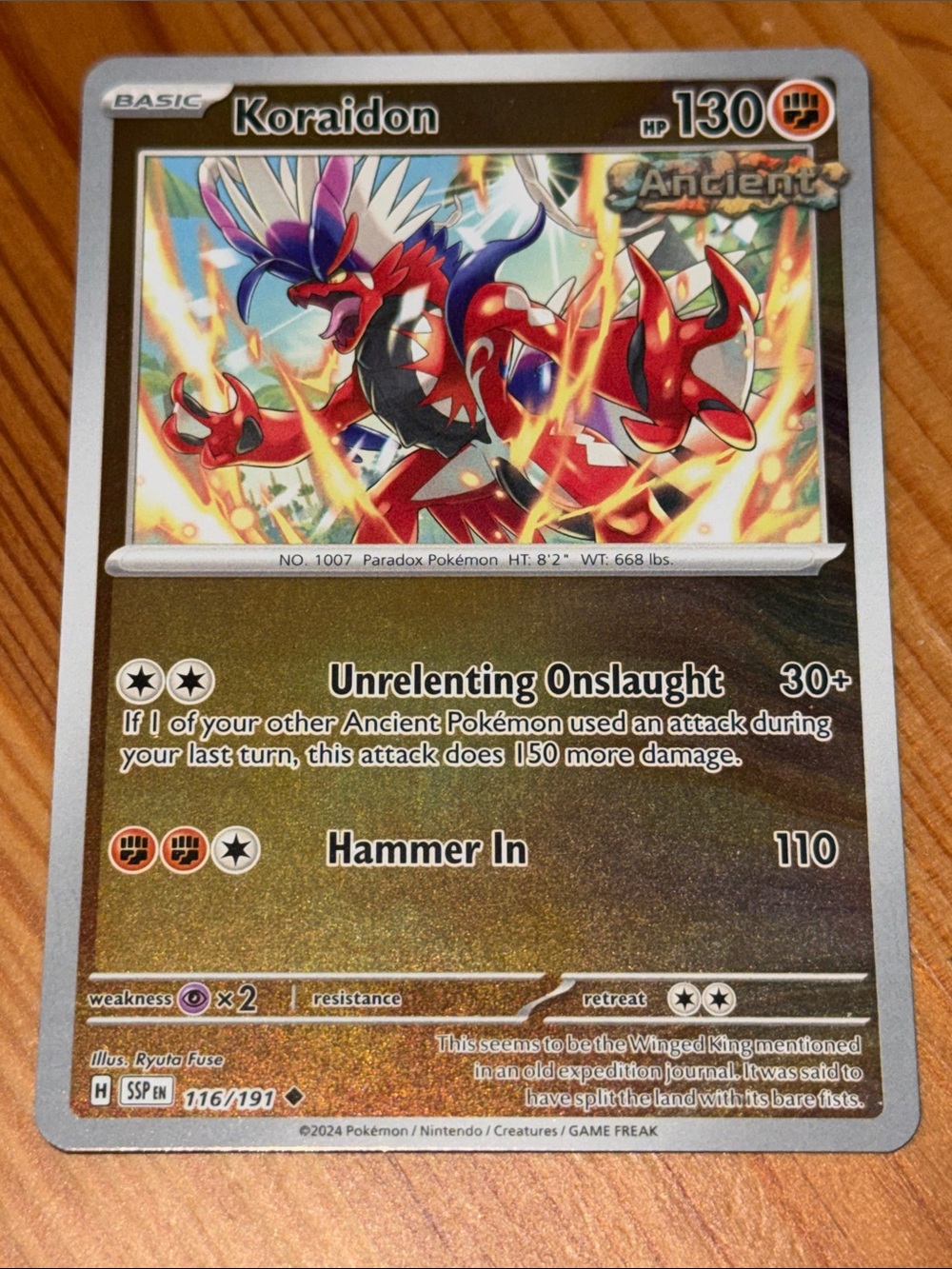Ancient Koraidon Holo Pokémon Card (116/191) - Basic